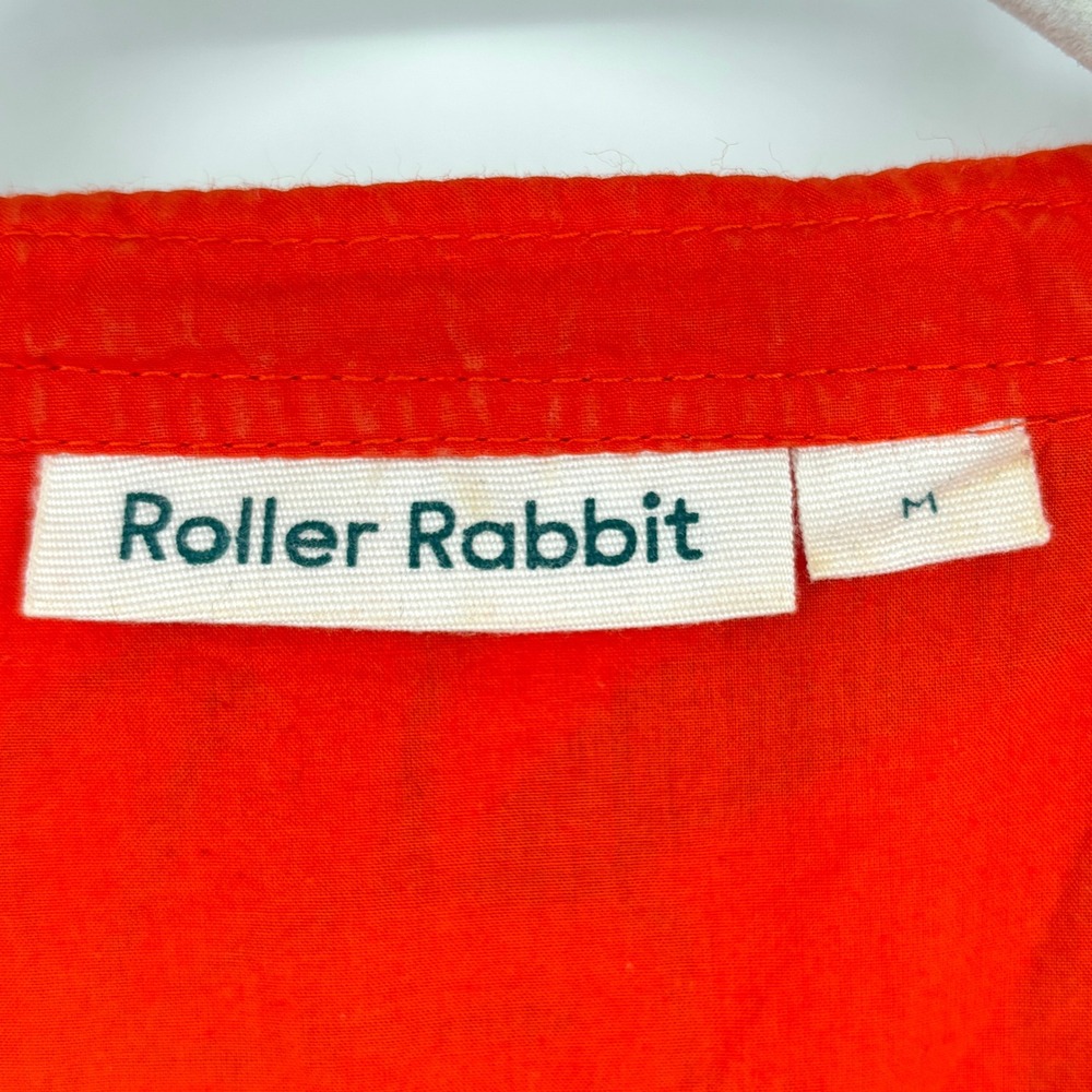 Roller Rabbit Orange Floral Embroidered Tassel Tunic Dress Pockets Cotton Size M - Picture 3 of 15